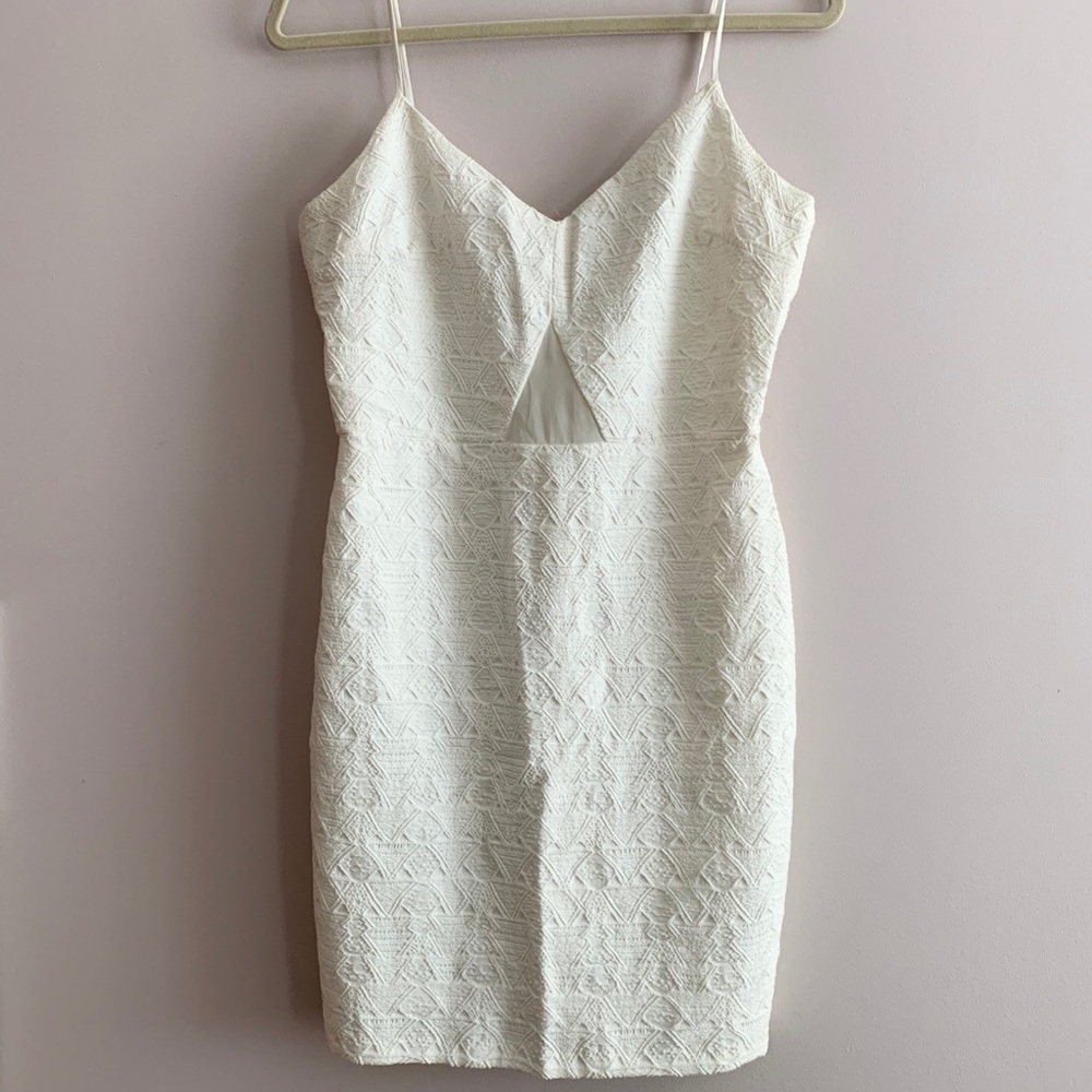 Zara White Textured Mini Dress